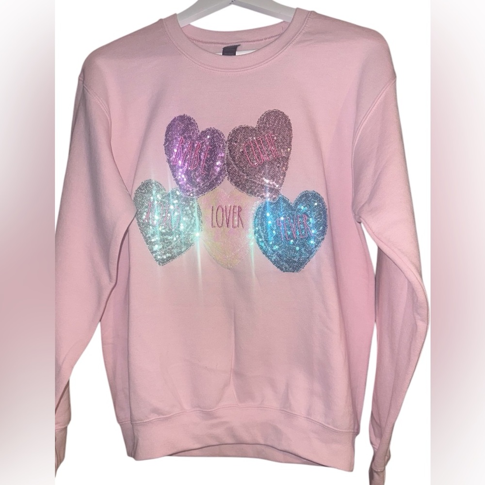 NWT Conversation Candy Hearts Sweatshirt - Picture 3 of 4